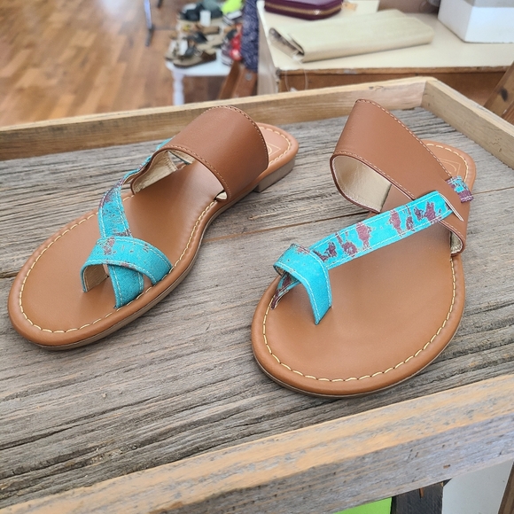 Everglades Strappy Turquoise Sandal Size 7 - Picture 2 of 7